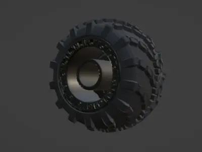 truck wheel and tire 3D print model