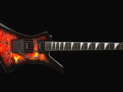 Electric guitar Jackson Kelly skin2 Low-poly 3D model