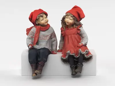 Boy And Girl Figurines 3D model