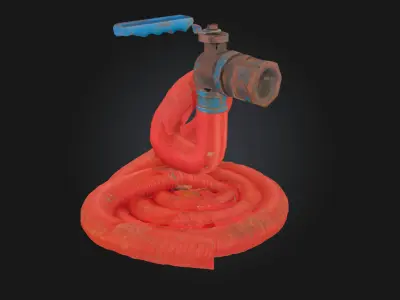 Coiled Connection Flexible Hose Detail 3D model