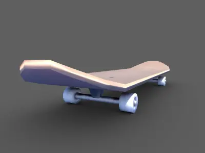 Lowpoly Skateboard with details Free low-poly 3D model