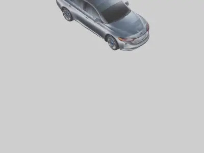 Hightech Hybrid Sedan model Low-poly 3D model