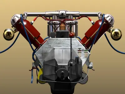 V-8 Marine Engine 3D model