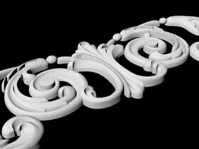 Central decor ornament for furniture 3D model 691