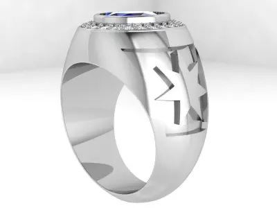 Oval Halo Star Ring 4352 3D print model