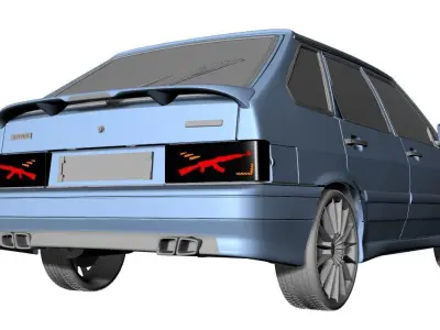 Lada 2114 Tuning With interior 3D model