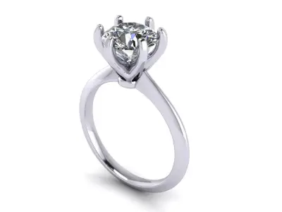 Solitaire Diamond Women Fashion Ring R18 3D print model