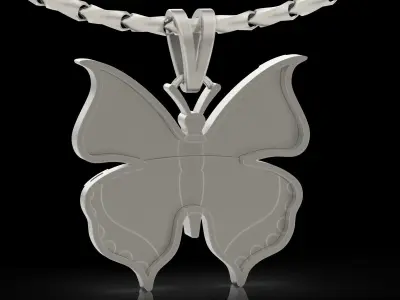 fantasy Butterfly fashion pendant gold silver print 3D print model