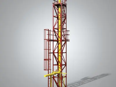 Tower gas distribution station 3D model