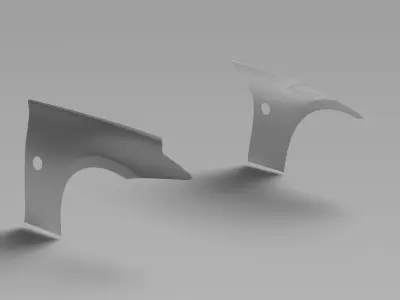 370Z Z34 Front Fenders Exterior Surface Model - 3D Laser-Scanned 3D model