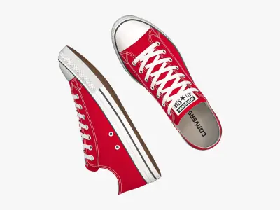 Chuck Taylor All Star Classic Low Top Red 3D model