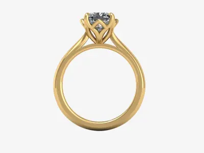 Solitaire Twist Prong Diamond Ring V02 3D print model