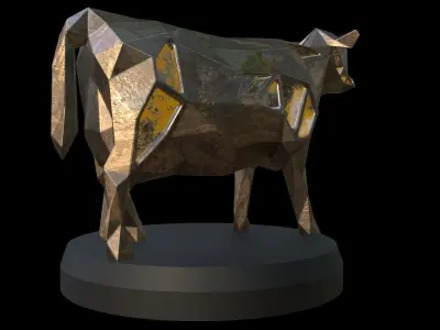 Steampunk Cow Low-poly 3D model