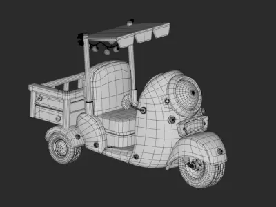 Cartoon tricycle Low-poly 3D model Low-poly 3D model