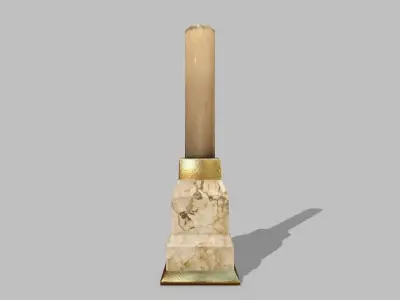 Table Set wooden chair Low-poly 3D model