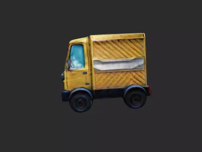 Delivery Truck low poly 3D model