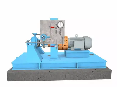 Water Centrifugal Pump PBR Low-poly 3D model