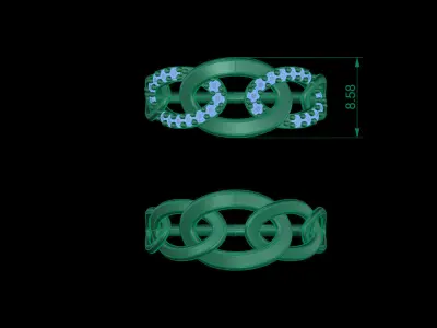 Chain Style Ring STL 3D Chain Ring 3D print model