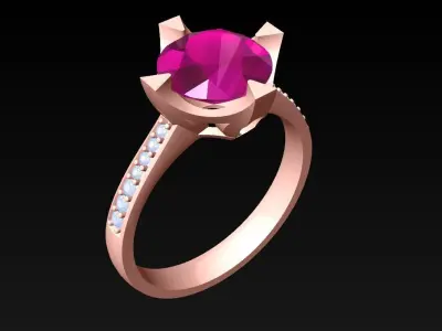 Diamond Ring - Womens Rings - N719357 3D print model
