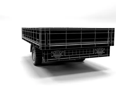 CAR TRAILER LOWPOLY Low-poly 3D model