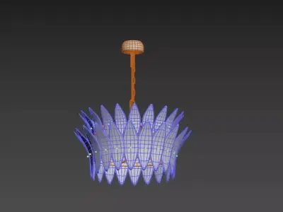 Luxury Glass Feather Chandelier Free 3D model