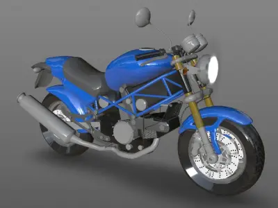 Ducati Monster Heavy Bike 3D Model Game Ready Asset Low-poly 3D model