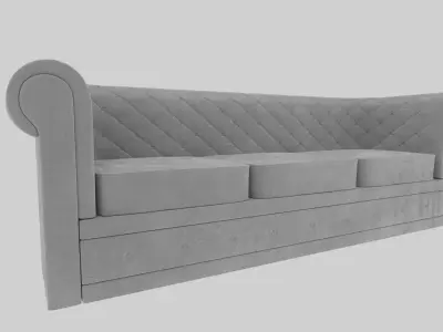 Vintage Velvet Couch Sofa 3D model Free 3D model