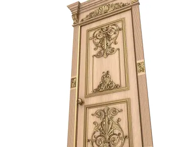 Carved Door Classic 0902 Wood Low-poly 3D model