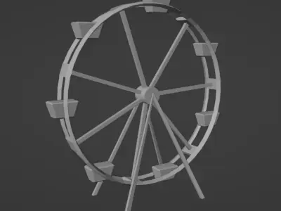 Ferry - Observation Wheel low poly 3D animated Low-poly 3D model