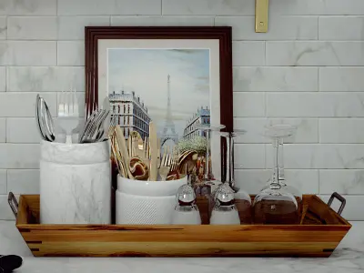 Decorative set for kitchen 3D model