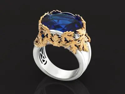 canadian ring with maple leaf 1261 3D print model