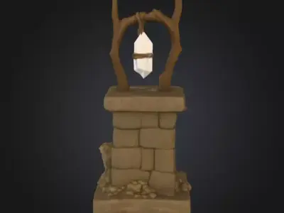 Crystal Altar Low-poly 3D model