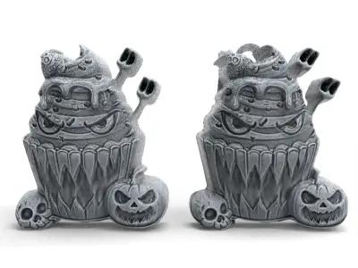 hallowen cup cake decor  3D print model