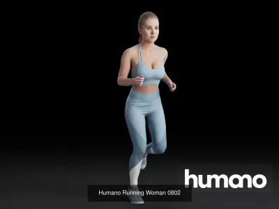 Humano 5-PACK - PEOPLE - SPORT JOGGING BIKING - 5x 3d models 08A