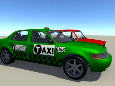 Taxi Car Pack Low-poly 3D model