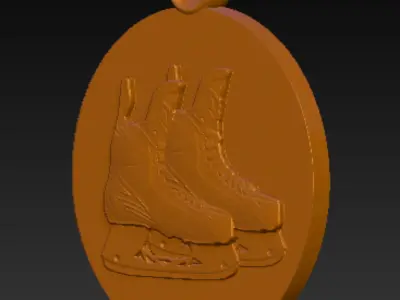 Skates on Puck 3D print model