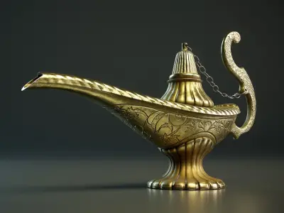 Genie Lamp PBR Low-poly 3D model