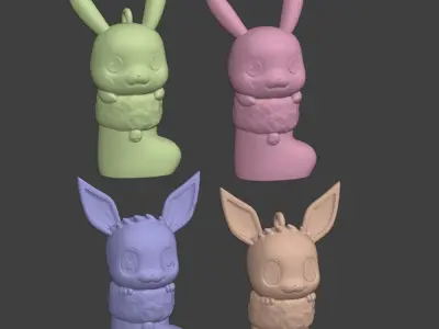 Eevee Pikachu Stocking Xmas Tree Ornaments Decoration 3D print model