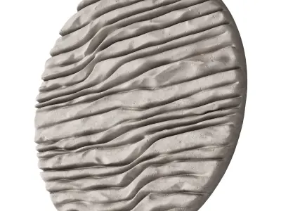 300 decorative wall art 16 round angle wave stone artwork 3D model