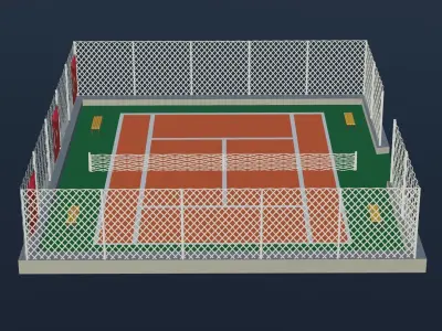 Tennis Court - Turkey Low-poly 3D model