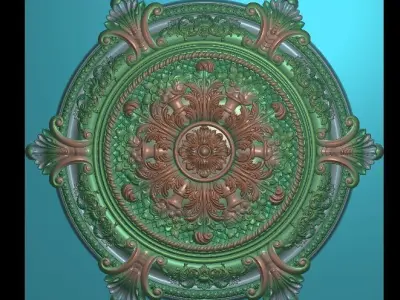 01 Round rosette 3D print model 6 3D print model