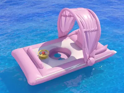 Funboy inflatable luxury pink car baby float 3D model