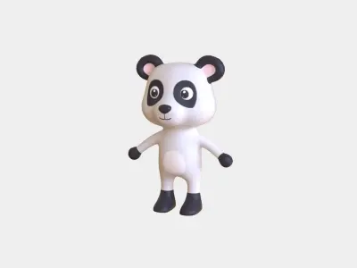 High-Quality 3D Cute Panda - Animated for Games Low-poly 3D model