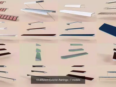 19 different Exterior Awnings 3D Model Collection