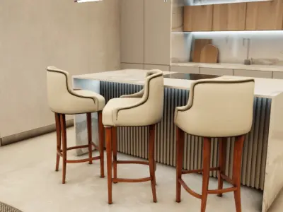 Stool Eros Low-poly 3D model