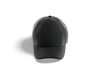 Black Baseball Cap - sport hat with visor 3D model