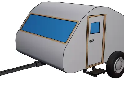 Low Poly Teardrop Camper Trailer Low-poly 3D model