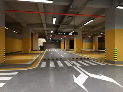 Parking Low-poly 3D model