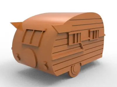 Camper Van Tow Ball Cover Cap Design 2 3D print model