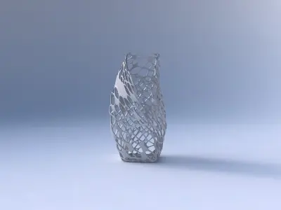 Vase twisted bent quadratic with twisted dense organic lattice 3D print model